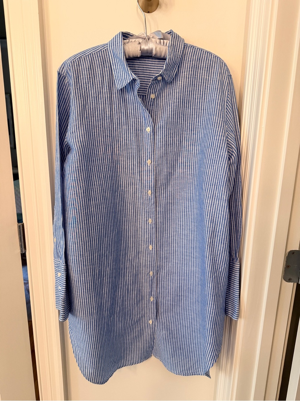 Relaxed-fit beach shirt in linen-cotton blend